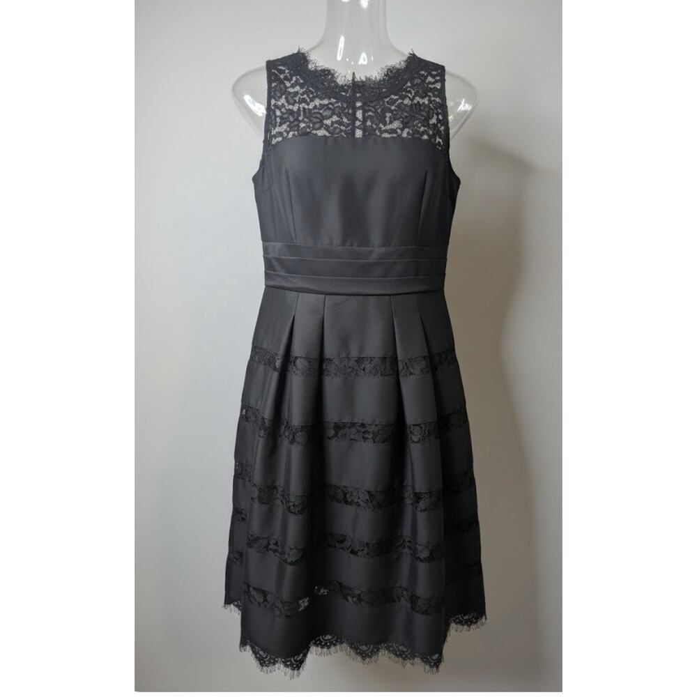 White House Black Market Black Lace Size 8 Voluminous Fit & Flare with Crinoline - Picture 11 of 12